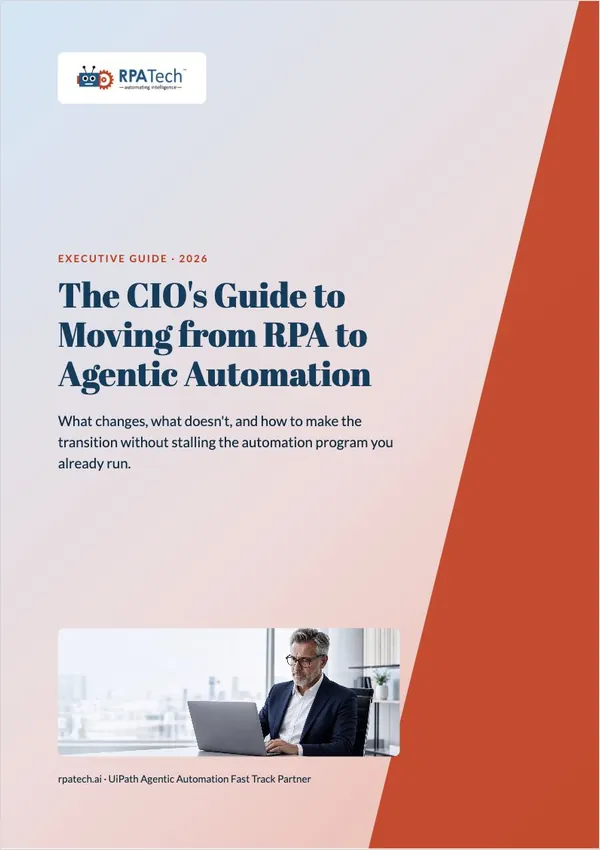 The CIO's Guide to Moving from RPA to Agentic Automation — PDF cover