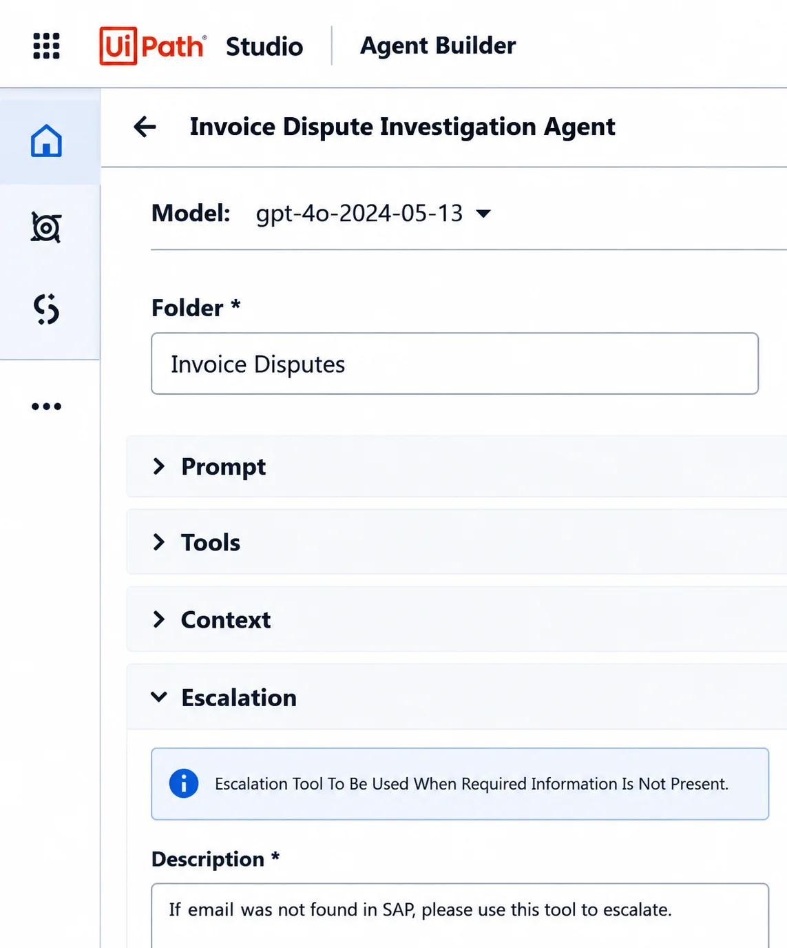 Agent build lab — UiPath Studio Web on screen during developer training