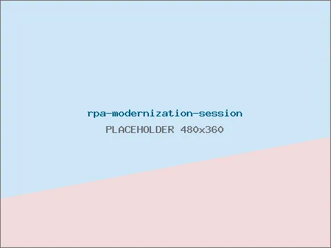 Modernization workshop — automation team mapping their bot estate to agentic redesigns