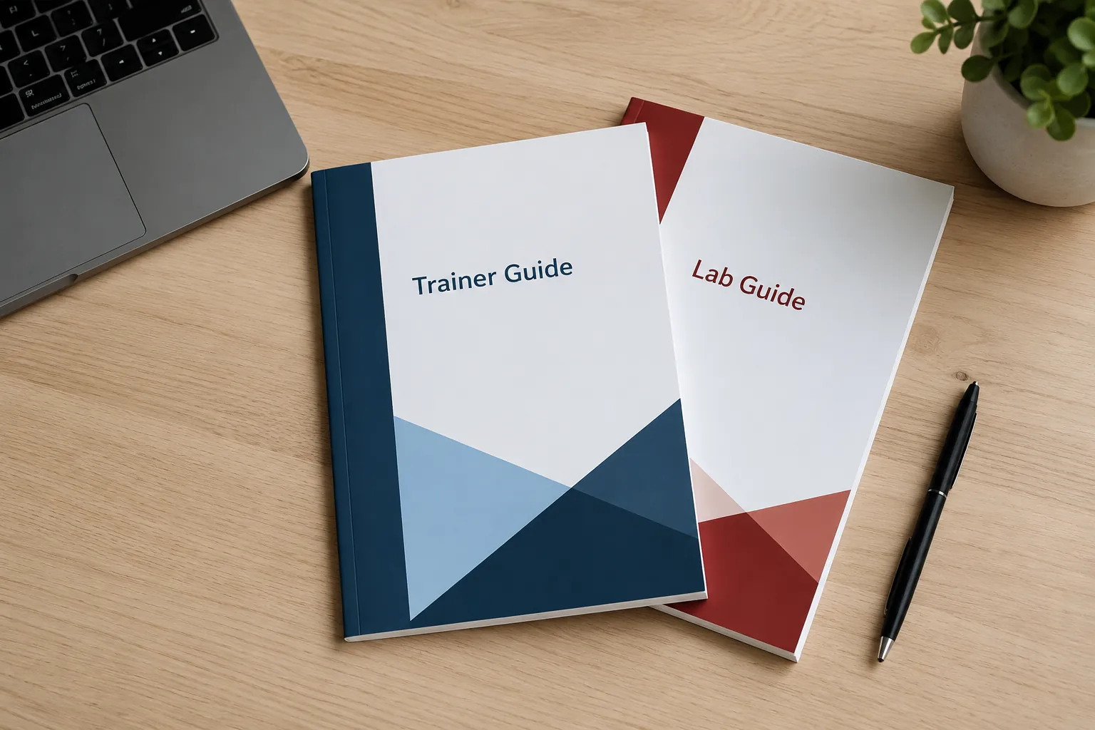 The trainer kit — trainer guide, slide decks, lab guide, exercise bank and assessment pack